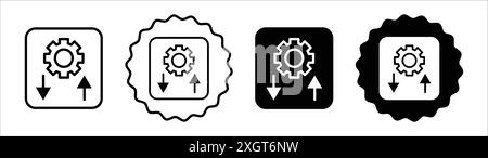 Symbol für Datenmigration Logozeichen Vektorkontur in Schwarz-weiß Stock Vektor