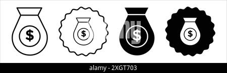 Logo-Logo-Vektorkontur des Beitragssymbols in Schwarz-weiß Stock Vektor