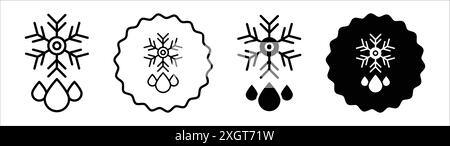 Auftauen Symbol Logo Vektorumrandung in Schwarz-weiß Stock Vektor