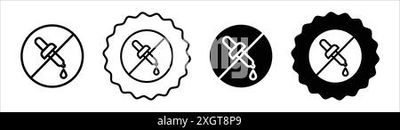 Kein künstlicher Geschmack Symbol Logo Vektorumriss in schwarz-weiß Farbe Stock Vektor