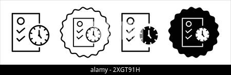 Symbol für langfristige Planung Logo Vektorumrandung in Schwarz-weiß Stock Vektor