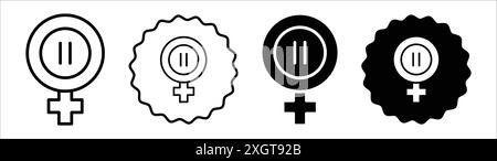 Menopause-Symbol-Logo-Zeichen-Vektor-Umriss in schwarz-weiß-Farbe Stock Vektor