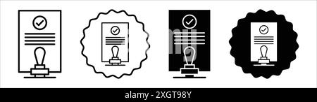 Symbol-Logo-Vektorkontur in Schwarzweiß zulassen Stock Vektor
