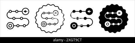 Projektentwicklung Roadmap Symbol Logo Vektorumrandung in Schwarz-weiß Stock Vektor