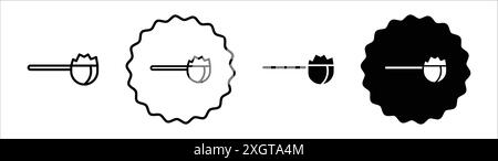 Scoop Symbol Logo Vektorumrandung in Schwarz-weiß Stock Vektor