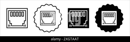 TCP-Symbol Logo-Vektorkontur in Schwarzweiß Stock Vektor