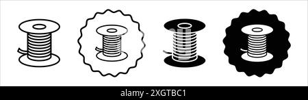 Drahtsymbol Logo Vektorumrandung in schwarz-weiß Stock Vektor