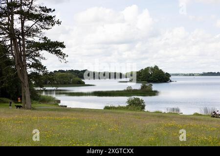 Lough Ennell auf dem Gelände des Belvedere House and Gardens in County Westmeath, Irland. Stockfoto