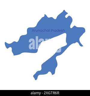 Arunachal Pradesh State Map Vektor-Symbol. Indien Arunachal Provinz Pradesh Staatssymbol. Arunachal Pradesh Karte Stock Vektor