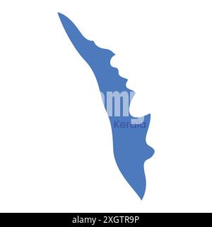 Kerala State Map Vektor-Symbol. Symbol des Bundesstaates der Provinz Kerala Indien. Kerala Karte Stock Vektor