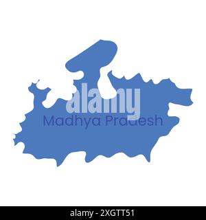 Madhya Pradesh State Map Vektor-Symbol. Indien Madhya Provinz Pradesh State Icon. Madhya Pradesh Karte Stock Vektor