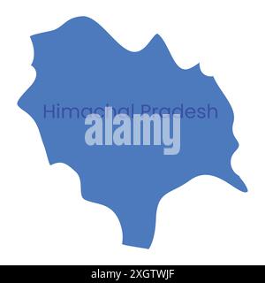 Himachal Pradesh State Map Vektor-Symbol. Indien Himachal Provinz Pradesh Symbol des Bundesstaates. Himachal Pradesh Karte Stock Vektor