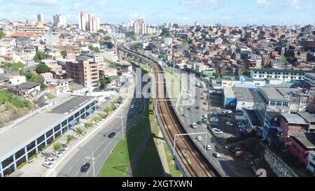 Salvador U-Bahn-Komposition salvador, bahia, brasilien - 13. juni 2024: Komposition der U-Bahn in der Region Bonoco in der Stadt Salvador. SALVADOR BAHIA BRASILIEN Copyright: XJoaxSouzax 130624JOA021 Stockfoto