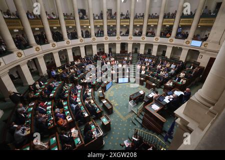 Brüssel, Belgien Juli 2024. Bild einer Plenartagung der Kammer im Bundesparlament in Brüssel am Mittwoch, den 10. Juli 2024. BELGA PHOTO VIRGINIE LEFOUR Credit: Belga News Agency/Alamy Live News Stockfoto