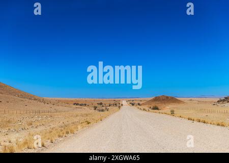 C 26 Schotterstraße in der Namib-Wüste, Namibia Stockfoto