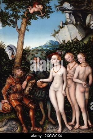 Das Urteil von Paris (1530) von Lucas Cranach dem Älteren im Saint Louis Art Museum Stockfoto