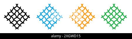 Vektorkontur des Stoffsymbols mit Logo in Schwarz-weiß Stock Vektor