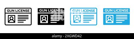 Pistole Lizenz Symbol Logo Vektorumrandung in Schwarz-weiß Stock Vektor