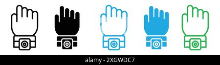 Fitness Tracker Smart Watch Symbol Logo Vektor Umriss in schwarz-weiß Farbe Stock Vektor