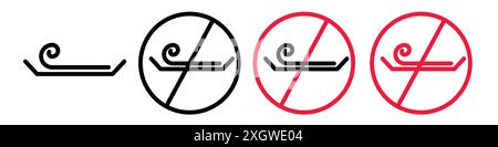 Antihaft-Symbol-Logo-Vektor-Umriss in Schwarz-weiß-Farbe Stock Vektor