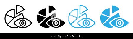 Prädiktive Analyse Symbol Logo Vektorkontur in Schwarz-weiß Stock Vektor