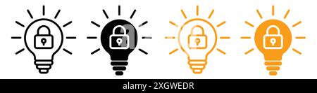 Patent- und geistiges Eigentum Symbol Logo Vektorumriss in Schwarz-weiß-Farbe Stock Vektor