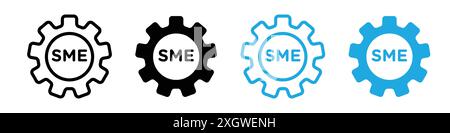 SME-Symbol-Logo-Vektorkontur in Schwarz-weiß Stock Vektor