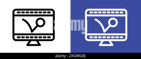 Animationssymbol Logo Vektorumrandung in Schwarz-weiß Stock Vektor