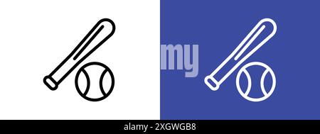 Baseball Icon Logo Zeichen Vektor Umriss in schwarz-weiß Farbe Stock Vektor