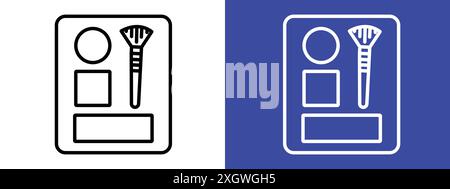 Blusher Symbol Logo Vektorumrandung in Schwarz-weiß Stock Vektor