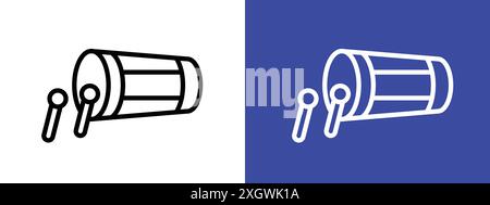 Muslimische Trommel Icon Logo Zeichen Vektor Umriss in schwarz-weiß Farbe Stock Vektor