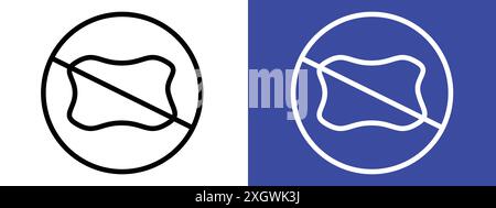 Kein Kopfkissen Zeichen Logo Vektorumriss in schwarz-weiß Farbe Stock Vektor