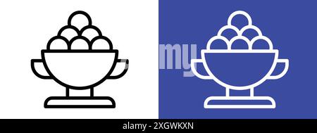 Ramadan Frühstück Symbol Logo Vektor Umriss in schwarz-weiß Farbe Stock Vektor