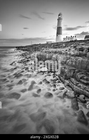 Portland Bill Lighthouse, Weymouth, Dorset, Langzeitbelichtung Stockfoto