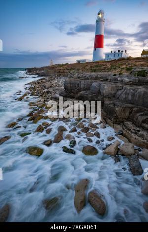 Portland Bill Lighthouse, Weymouth, Dorset, Langzeitbelichtung Stockfoto