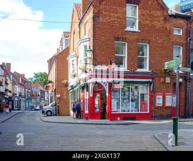 Bailgate Post. Am späten Nachmittag. Lincoln, Lincolnshire, Vereinigtes Königreich. Stockfoto