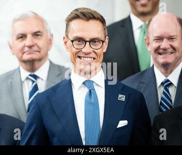 Washington, Usa. Juli 2024. Der finnische Präsident Alexander Stubb bei einem Treffen mit US-Senatoren im Capitol in Washington, DC Credit: SOPA Images Limited/Alamy Live News Stockfoto