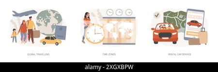 Internationaler Tourismus isolierte Konzept Vektor-Illustration Set. Stock Vektor