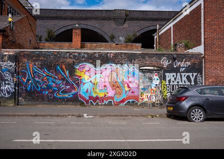 Urbane Szene in Digbeth, Birmingham, Großbritannien Stockfoto