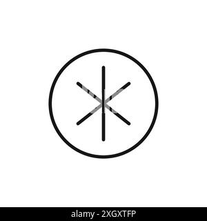 Sternensymbol Logo Vektorkontur in Schwarz-weiß Stock Vektor