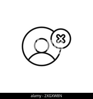 Löschen Sie die Vektorkontur des Benutzersymbols Logozeichens in Schwarz-weiß Stock Vektor