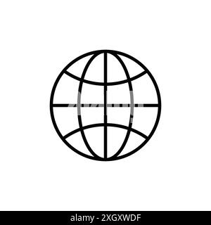 GLOBE Icon Logo Vektorkontur in Schwarz-weiß Stock Vektor