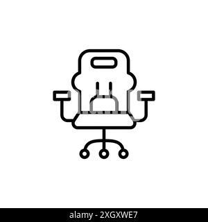 Spielstuhl Icon Logo Zeichen Vektor Umriss in schwarz-weiß Farbe Stock Vektor