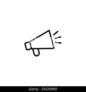 Megaphon-Symbol Logo-Zeichen Vektor-Umriss in Schwarz-weiß-Farbe Stock Vektor