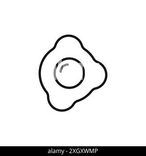 Ei Braten Icon Logo Zeichen Vektorumriss in schwarz-weiß Farbe Stock Vektor