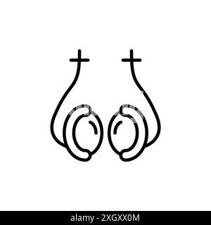 Vasektomie Symbol Logo Vektorumrandung in schwarz-weiß Stock Vektor