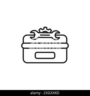 Toolbox Symbol Logo Vektorkontur in Schwarz-weiß Stock Vektor