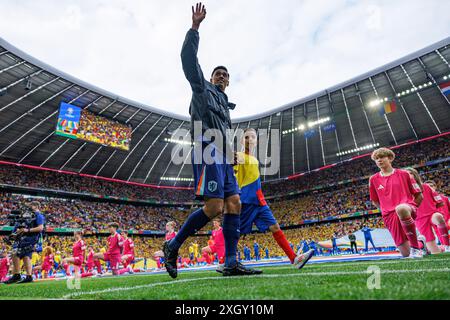 München, Deutschland. Juli 2024. Tijjjani Reijnders (Niederlande) wurde im Achtelfinale der UEFA Euro 2024 zwischen Rumänien und den Niederlanden in der Allianz Arena gesehen. Endstand; Rumänien 0:3 Niederlande. (Foto: Maciej Rogowski/SOPA Images/SIPA USA) Credit: SIPA USA/Alamy Live News Stockfoto