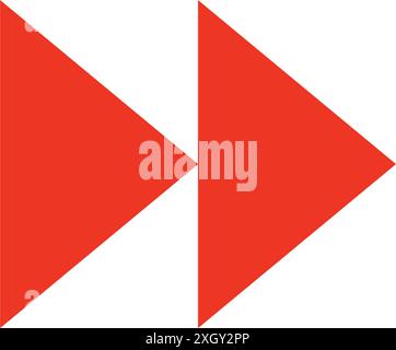 Doppelpfeil, Navigation, nächste, Richtung abgewickelte Form isoliertes Symbol. Pfeilsymbol für das Design von Websites und mobilen Apps Stock Vektor