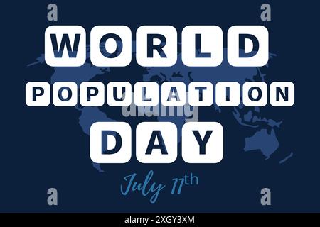 World Population Day Konzept, 11. Juli, kreatives Konzept Design für Banner oder Poster, World Population Day Creative Concept Banner, Poster Stock Vektor